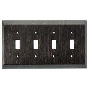 Liberty 4 Gang Switch Stately Venetian Bronze Wall Plate 126388 at The 