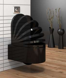 Schwarze Donna Wand Hänge WC/Toilette mit SoftClose Sitz  