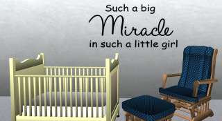 Such A Big Miracle In Such Little GIRL Wall Decal ROOM  
