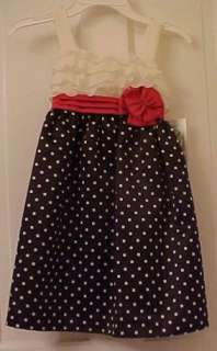 Bonnie Jean 33227 Black Dotted Satin Dress with Ivory Ruffles ,Fushia 