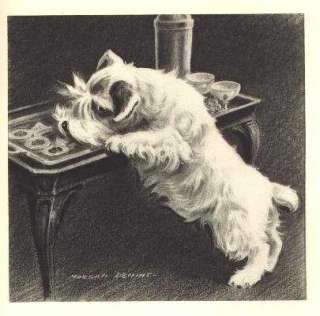 Sealyham Terrier   Morgan Dennis Dog Print   MATTED  