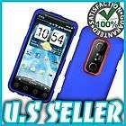 NEW RUBBER BLUE HARD CASE FOR HTC EVO 3D PG86100 PROTECTOR SNAP ON 