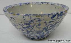 Antique Decorative Blue Spongeware Spatterware Bowl  