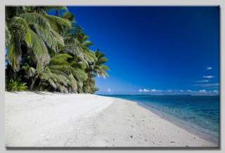 Leinwand Bild Südsee Strand Palmen Meer Wasser Urlaub  
