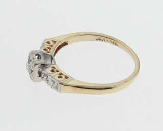 Estate Genuine Diamonds Solid 14k Gold Engagement Ring  