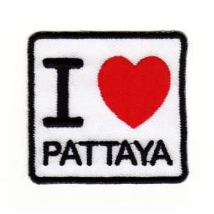   Iron on Patches Applikation I Love Pattaya Thailand  Auto