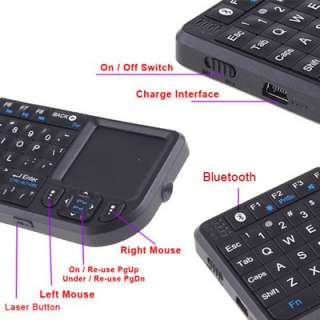 Wireless Bluetooth Keyboard Rii Mini Mouse Touchpad Presenter For iPad 