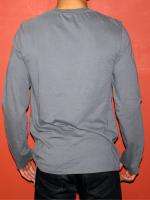 NEW AX ARMANI EXCHANGE MUSCLE SLIM FIT LONG SLEEVE GRAY CREW T SHIRT 