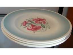 Set of 4 Susie Cooper Tiger Lily Dinner Plates  