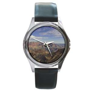 Grand Canyon Scenic Aerial View Black Leather Watch  