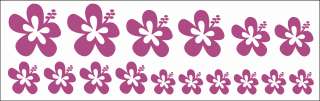 Hibiskus Auto Aufkleber Hawaii Blumen 16 Teile Set  