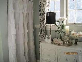 SHABBY COTTAGE BEACH FRENCH CHIC COUNTRY WHITE TIER RUFFLED SHOWER 