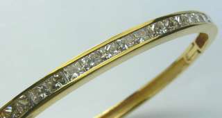 50tcw Glittering Channel Set Diamond Bangle 18k Yellow Gold  