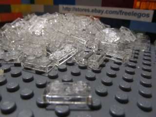 LEGO bulk lot 30 pieces WHITE 1 X 2 PLATES   NEW transparent clear 