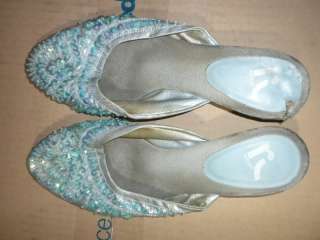 Pre Owned Womens REPORT Sequin Heel Shoes Sandals Well Worn Trashed 