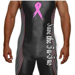 BREAST CANCER WRESTLING SINGLET PUT YOUR LAST NAME ON THE BACK Save 