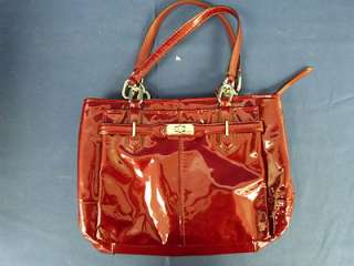 AUTHENTIC COACH Chelsea Jayden Carryall 17855 Medium Purse RED Patent 