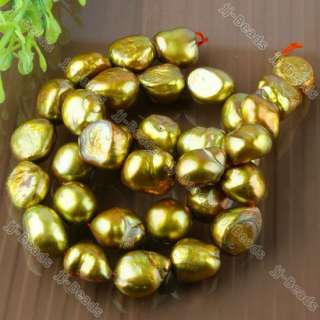 Freshwater Cultured Nugget Pearl Gold Loose Beads 10mm  