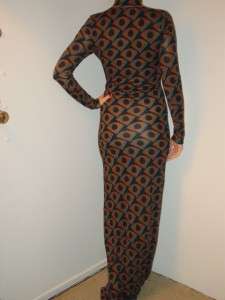 Diane von Furstenberg long maxi printed jersey dress NEW 4 6  