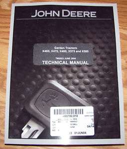 John Deere X465   X585 Garden Tractor Technical Manual  