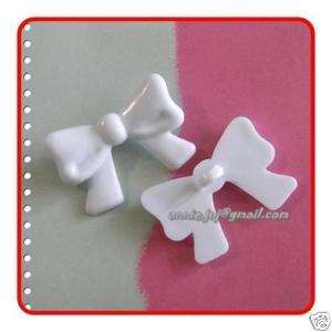 20 Bow Tie Novetly Sew Button Scrapbooking White K421  