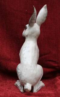Raku Studio Art Pottery Winter Hare or Rabbit Signed by Sculptor Brian 