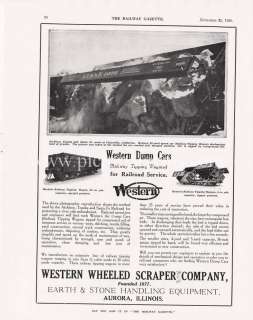 1926 Western Wheeled Scraper Co Aurora Ill GD Peters Old Railway Ad