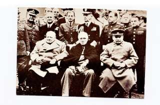 ma404   Churchill & Stalin & Rooselvelt & others meet 1945 treaty 