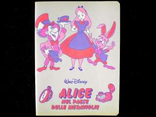 WALT DISNEY Alice nel paese delle meraviglie   Quaderno vintage 80S