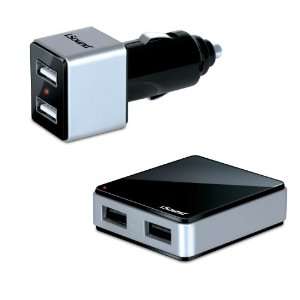  i.Sound Dual USB Wall and Car Charger for iPhone, iPod 