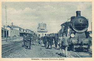 ORBETELLO GROSSETO STAZIONE E TRENO 1929 STREPITOSA    