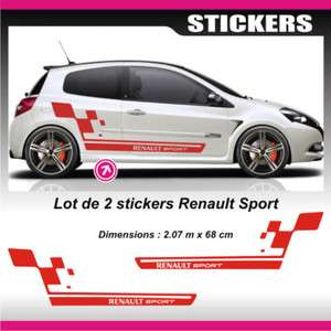 Sticker Renault Sport Rouge Twingo R2 Clio R3 Megane R4   RECRouge