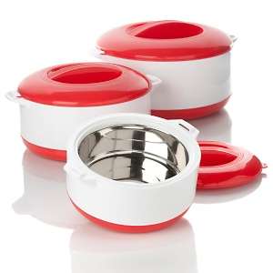 ThermoKing Set of 3 Insulated Hot and Cold Food Containers with Lids 