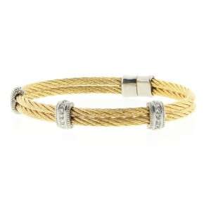   Designer Inspired Stainless Steel Double Strand Bracelet Gold Jewelry