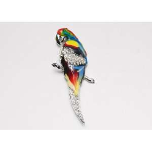   Bright Colorful Enamel Paint Tropical Parrot Bird Pin Brooch Jewelry