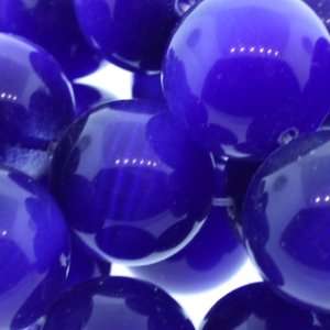 Dark Blue Fiber Optic  Ball Plain   20mm Diameter, Sold by 16 Inch 
