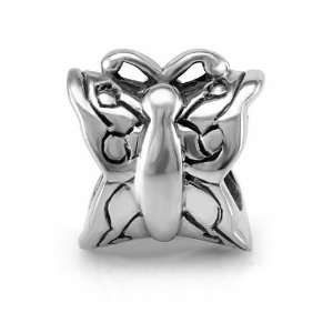   Sterling Silver Butterfly Bead Charm Fits Pandora Bracelet Jewelry