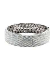 18k White Gold Diamond Bangle Bracelet 15 1/4ct   JewelryWeb