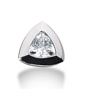  1.25 Ct Diamond Pendant Triangle Bezel Solitaire Chain 14k 
