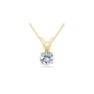   55) Cts Round Diamond Solitaire Pendant in 18K Yellow Gold Jewelry