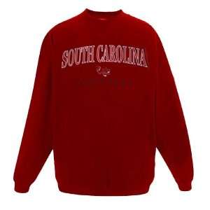 South Carolina Gamecocks Garnet Outline Embroidered Crew Sweatshirt 