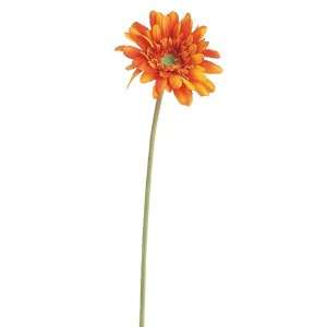 21.5 Silk Small Gerbera Daisy Flower Spray  Orange (case of 12 