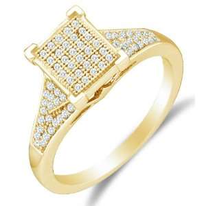  Size 7.5   10K Yellow Gold Diamond Engagement OR Fashion 