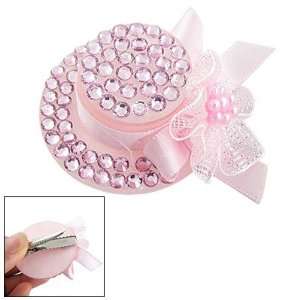    Lady Pink Plastic Crystal Hat Style Alligator Hair Pin Beauty