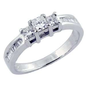  3 Stone Princess Cut Diamond Ring Jewelry