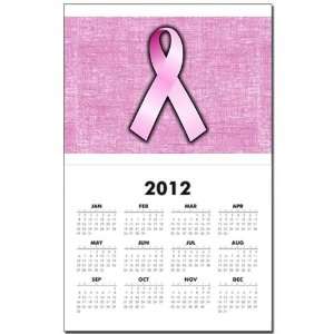 Calendar Print w Current Year Breast Cancer Pink Ribbon