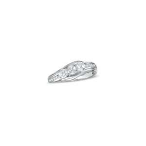   Three Stone Bypass Engagement Ring in 10K White Gold 3/4 CT. T.W. 3
