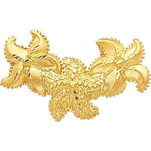    14K Yellow Gold Diamond Cut Starfish Slide Pendant Jewelry