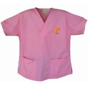 University of Tennessee Pink Scrubs Tops SHIRT Tennessee Vols Logo For 
