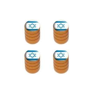  Israel Flag   Tire Rim Wheel Valve Stem Caps   Orange Automotive